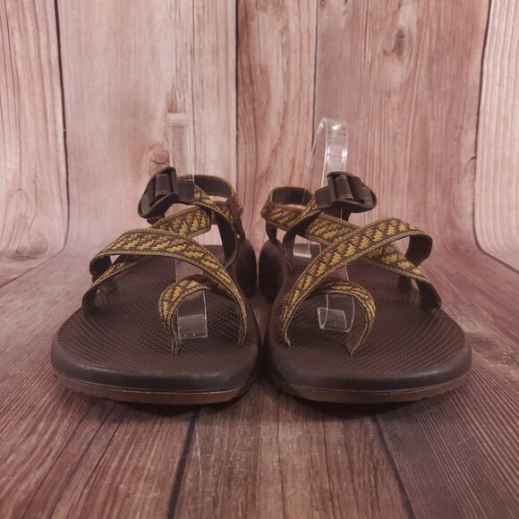 Chaco Z/2 Mens Size 12 Classic Geometric Pattern Pattern Brown Tan Sandals Beach - Picture 5 of 14